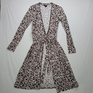 Ann Taylor Long Sleeve Floral Dress - Black and White